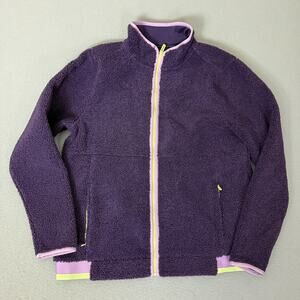 Under Armour Golf Fleece Jacket Womens Large Purple Full Zip Cozy Soft